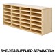 Tercel Post Room Sorter Hutch Multi-use Single Height 4 Bay Can Fit 24 Shelves W1280xD360xH638mm Beech