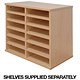 Tercel Post Room Sorter Hutch Multi-use Single Height 2 Bay Can Fit 12 Shelves W640xD360xH638mm Beech