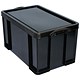 Image of Really Useful Storage Box - Black Plastic - 84 Litre