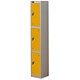 Trexus Plus 3 Door Locker Nest of 1 ACTIVECOAT W305xD305xH1780mm Silver Yellow Ref 863715