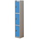 Trexus Plus 3 Door Locker Nest of 1 Extra Depth ACTIVECOAT W305xD460xH1780mm Silver Blue Ref 863749