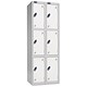 Trexus Plus 3 Door Locker Nest of 2 ACTIVECOAT W305xD305xH1780mm Silver White Ref 863846