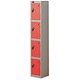 Trexus Plus 4 Door Locker Nest of 1 Extra Depth ACTIVECOAT W305xD460xH1780mm Silver Red Ref 864231