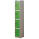 Trexus Plus 4 Door Locker Nest of 1 Extra Depth ACTIVECOAT W305xD460xH1780mm Silver Green Ref 864249