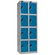 Trexus Plus 4 Door Locker Nest of 2 Extra Depth ACTIVECOAT W305xD460xH1780mm Silver Blue Ref 864346