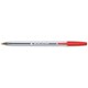 5 Star Office Clear Ball Pen Medium 1.0mm Tip 0.4mm Line Red [Pack 50]