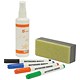 5 Star Office Drywipe Starter Kit of Drywipe Eraser and 100ml Cleaner and 4 Whiteboard Markers Assorted