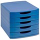 5 Star Office File Set Desktop Unit 5x H45mm Drawers W305xD330xH365mm Blue