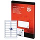 5 Star Office Labels Laser Copier and Inkjet 14 per Sheet 105x42mm [1400 Labels]