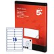 5 Star Office Addressing Labels Inkjet 16 per Sheet 99.1x34mm White [1600 Labels]