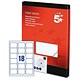 5 Star Office Addressing Labels Inkjet 18 per Sheet 63.5x46.6mm White [1800 Labels]
