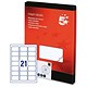 5 Star Office Addressing Labels Inkjet 21 per Sheet 63.5x38.1mm White [2100 Labels]