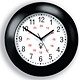 Merit Burwell Wall Clock 24 Hour Plastic 285mm Diameter Black Ref 905521