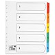 5 Star Office Maxi Index Extra-wide 230 micron Card with Coloured Mylar Tabs 1-5 A4 White