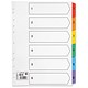 5 Star Office Index 230 micron Card with Coloured Mylar Tabs 1-6 A4 White