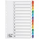 5 Star Office Index 230 micron Card with Coloured Mylar Tabs 1-12 A4 White
