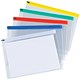 5 Star Office Zip Filing Bags PVC Clear Front with Coloured Seal A4 Assorted [Pack 30]