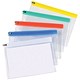 5 Star Office Zip Filing Bags PVC Clear Front with Coloured Seal A5 Assorted [Pack 30]