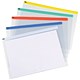 5 Star Office Zip Filing Bags PVC Clear Front with Coloured Seal A3 Assorted [Pack 5]