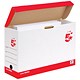 5 Star Office Transfer Case Hinged Lid Foolscap W131xD394xH254mm White and Black [Pack 20]