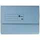 5 Star Premier Document Wallet Half Flap 285gsm Capacity 32mm A4 Blue [Pack 50]