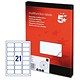 5 Star Office Labels Laser Copier and Inkjet 70x42.4mm 21 per Sheet [2100 Labels]