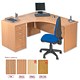 Trexus Classic Crescent Workstation Right-hand Filing Pedestal W1500xD1610xH720mm Beech