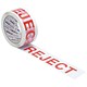 Printed Tape Reject Polypropylene 50mm x 66m Red on White [Pack 6]
