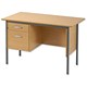 Trexus Traditional 1200 Desk Single Pedestal Left-hand 2 Drawer W1200xD730xH737mm Oak