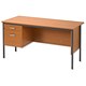 Trexus Traditional 1500 Desk Single Pedestal Left-hand 2 Drawer W1500xD730xH737mm Beech
