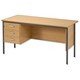Trexus Traditional 1500 Desk Single Pedestal Left-hand 3 Drawer W1500xD730xH737mm Oak