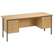 Trexus Traditional 1800 Double Pedestal Desk 2 and 3 Drawer W1800xD730xH737mm Oak