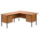 Trexus Traditional 1500 Return Desk Left-hand 3 Drawer Pedestal W1500xD1795xH725mm Beech