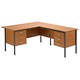 Trexus Traditional 1500 Return Desk Right-hand 3 Drawer Pedestal W1500xD1795xH725mm Beech