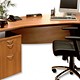 Elysium Executive Desk Left-hand 37mm Top with 3 Drawer Filing Pedestal W2200xD1190xH750mm Walnut