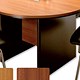 Elysium Meeting Table Circular Dia1200xH750mm Walnut with Black Trim