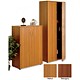 Elysium Cupboard Low with Lockable Doors W800xD400xH1190mm Walnut with Black Trim