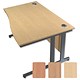 Sonix S1 Cantilever 1600 Desk Wave Right-Hand with Grey Frame W1600xD1000-800xH730mm Oak
