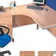 Sonix S1 Cantilever 1800 Desk Radial Left-Hand with Grey Frame W1800xD1200xH730mm Beech