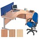 Sonix S1 Cantilever 1800 Desk Radial Right-Hand with Grey Frame W1800xD1200xH730mm Beech