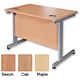 Sonix S1 Cantilever 1000 Desk Return with Silver Frame W1000xD600xH730mm Beech