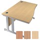 Sonix S1 Cantilever 1600 Desk Wave Left-Hand with Silver Frame W1600xD1000-800xH730mm Beech
