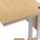 Sonix S1 Cantilever 1600 Desk Wave Right-Hand with Silver Frame W1600xD1000-800xH730mm Beech
