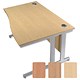 Sonix S1 Cantilever 1600 Desk Wave Right-Hand with Silver Frame W1600xD1000-800xH730mm Oak