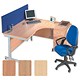 Sonix S1 Cantilever 1600 Desk Radial Right-Hand with Silver Frame W1600xD1200xH730mm Beech