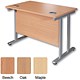 Sonix S2 1000 Cantilever Desk Return Free-standing with Silver Frame W1000xD600xH730mm Oak
