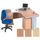 Sonix S2 1600 Cantilever Desk Radial Left-Hand with Silver Frame W1600xD1200xH730mm Beech