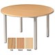 Sonix Table Circular Table with Silver Legs Dia1200xH730mm Maple