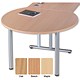 Sonix Table Bubble-end Meeting Table Extension with Silver Legs Dia1200xH730mm Oak