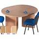 Sonix Boardroom Table Double D-End with Arrow Legs W2000xD1200xH730mm Beech